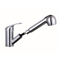SUPRA ééngreepsmengkraan keuken met uittrekbare sproeier, chroom uittrekbare, omstelbare sproeier, 2 functies en met antikalk nozzles 90° draaibereik keramische schijven geluidsarme, verwissel - thumbnail