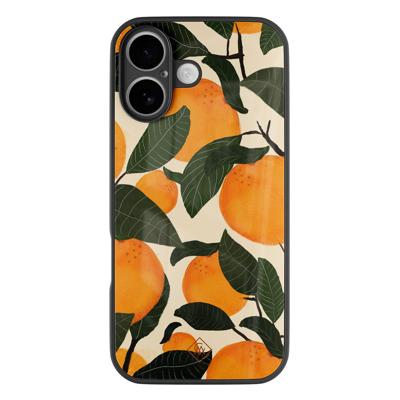 iPhone 16 glazen hardcase - Orange garden