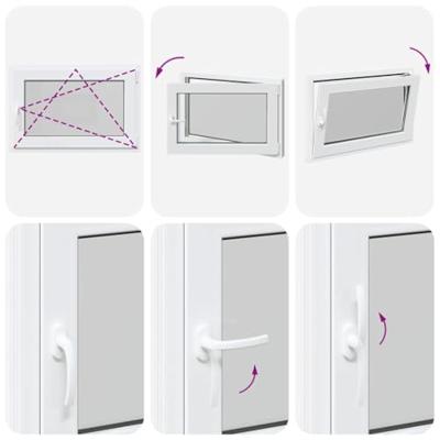 Kelderraam "RISOR" draaikiep- en draaikiephoek DIN rechts wit