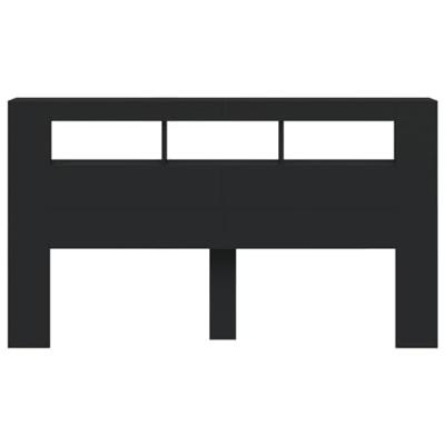 Hoofdeinde met LED 180x18,5x103,5 cm bewerkt hout zwart