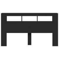 Hoofdeinde met LED 180x18,5x103,5 cm bewerkt hout zwart - thumbnail