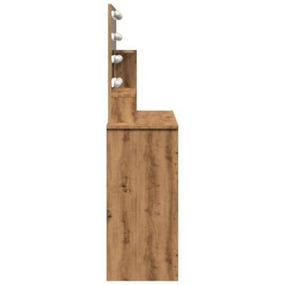 Kaptafel met LED-verlichting 86,5x35x136 cm artisanaal eiken