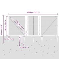 VidaXL Afrasteringspaal groen 10 x 1 m (12 x 12 mm gaas) staal - thumbnail