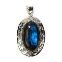 Edelsteen Hanger Labradoriet 925 Zilver "Jira" - thumbnail