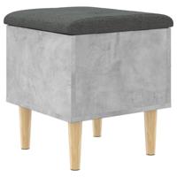 Opbergbankje 42x42x46 cm bewerkt hout betongrijs - thumbnail