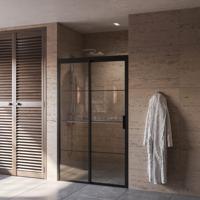 Douchedeur Boss & Wessing Black Edition Frame Softclose Links 130x200 cm Helder Glas Zwart Boss & Wessing - thumbnail