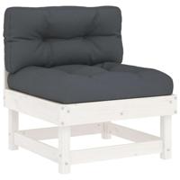 7-delige Loungeset met kussens massief hout wit - thumbnail