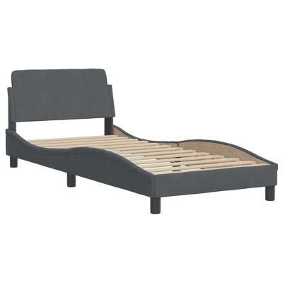 Bed met matras fluweel donkergrijs 120x200 cm - thumbnail