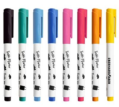 Eberhard Faber textielmarker 8 stuks in etui + 4 stencils met sjablonen