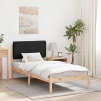 Bedframe met Gevoerd Hoofdgedeelte Zwart 75 x 190 cm - thumbnail