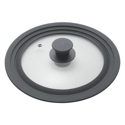 Metaltex pannendeksel 16-20 cm glas/silicone/zwart