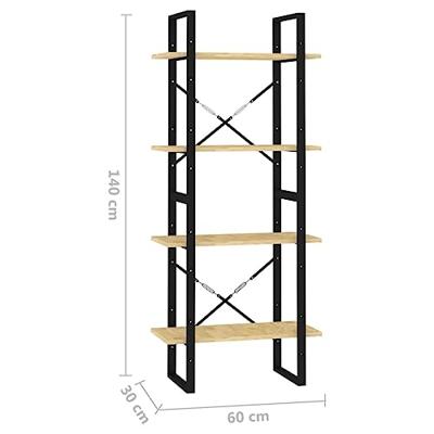 VidaXL Boekenkast met 4 schappen 60x30x140 cm massief grenenhout