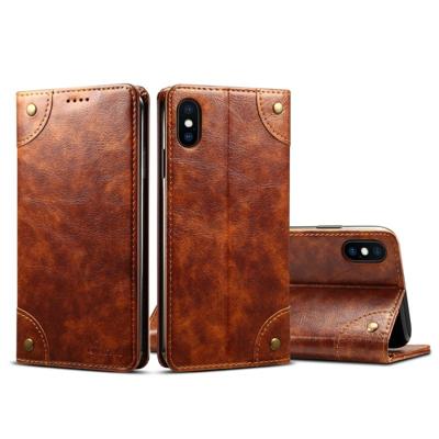 Voor iPhone XS Max barok eenvoudige horizontale Flip lederen draagtas met houder & kaartsleuven & portemonnee (licht bruin)