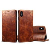 Voor iPhone XS Max barok eenvoudige horizontale Flip lederen draagtas met houder & kaartsleuven & portemonnee (licht bruin) - thumbnail