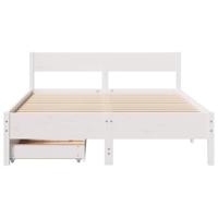 Bedframe zonder matras massief grenenhout wit 120x190 cm - thumbnail