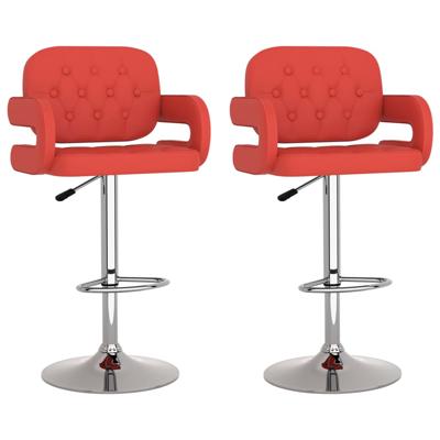 vidaXL Barkrukken 2 st kunstleer rood