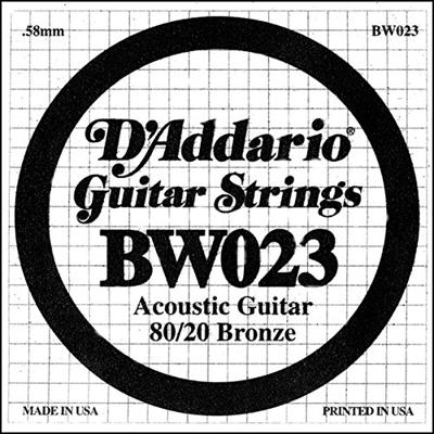 D&apos;Addario BW023 Bronze Wound Acoustic Guitar Single String .023 losse snaar voor westerngitaar