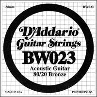 D&apos;Addario BW023 Bronze Wound Acoustic Guitar Single String .023 losse snaar voor westerngitaar - thumbnail