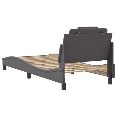Bedframe "Viana" zonder matras kunstleer grijs 80x200 cm