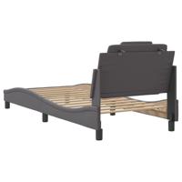 Bedframe "Viana" zonder matras kunstleer grijs 80x200 cm - thumbnail