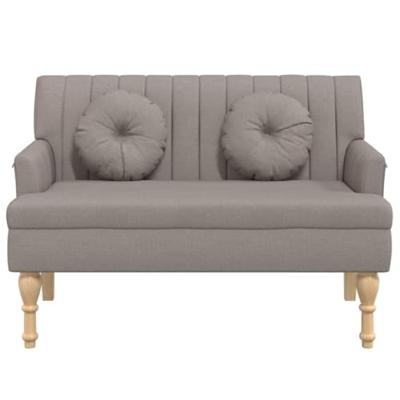 Bankje met kussens 113x64,5x75,5 cm stof taupe