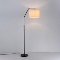 Staande lamp Delion nero - E27-fitting - IP20 voor binnen - Linnen kap - Metaal frame - Zwart - thumbnail