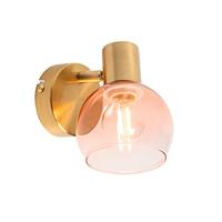 QAZQA Art Deco spot goud met roze glas - Vidro - thumbnail
