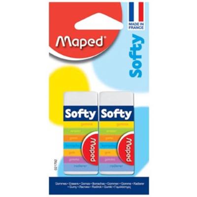 Maped gum Softy, medium, wit, blister van 2 stuks