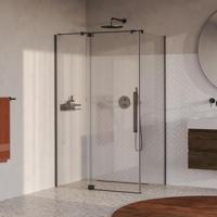 BRAUER Stellar douchecabine met draaideur helder glas 120x80x200 omkeerbaar incl. glascoating PVD gunmetal geborsteld - thumbnail