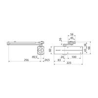 ASSA ABLOY DC200 Design deurdranger EN 2-4 | exclusief arm | kleur zilver EV1. | 180-15 ° - A000307026 - thumbnail