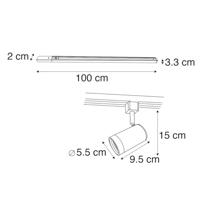 QAZQA Modern 1-fase railsysteem met 15 spots wit - Iconic Jeana - thumbnail