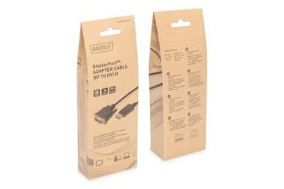 Digitus DB-340301-030-S DisplayPort-kabel DVI / DisplayPort Aansluitkabel DisplayPort-stekker 3.00 m Zwart Afgeschermd (dubbel), Afgeschermd
