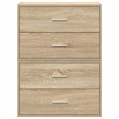 Kasten met 2 lades 2 st 60x31x40 cm bewerkt hout sonoma eiken