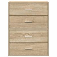 Kasten met 2 lades 2 st 60x31x40 cm bewerkt hout sonoma eiken - thumbnail