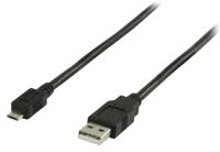 Valueline vlcp60500b05 usb 2.0 usb a male - usb micro b male kabel 0,50 m zwart - thumbnail