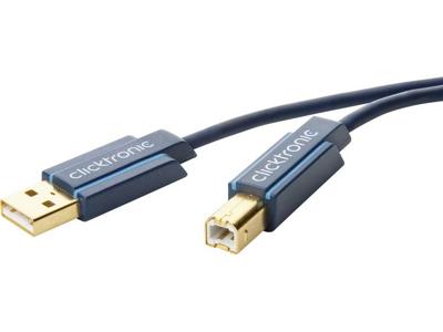 Clicktronic 70097 Casual USB 2.0 kabel - datakabel met stekkercombinatie A/B