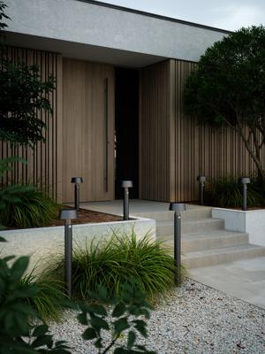 Staande zwarte tuinlamp met ingebouwd zonnepaneel en PIR sensor Nordlux 'Nama 90' Staande zwarte tuinlamp met ingebouwd zonnepaneel en PIR sensor Nordlux 'Nama 90'