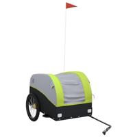 VidaXL Fietstrailer 45 kg ijzer zwart en groen - thumbnail