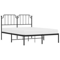 Bedframe met hoofdbord metaal zwart 140x190 cm - thumbnail
