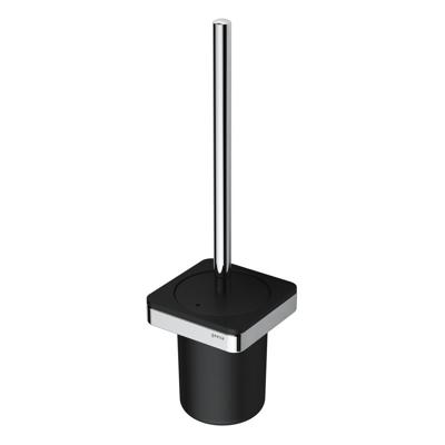 Toiletborstel met Houder Geesa Frame Zwart Chroom