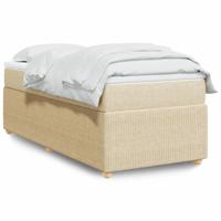 Boxspring met matras stof crèmekleurig 80x200 cm - thumbnail