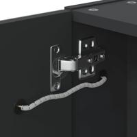 Badkamerkast met spiegel en LED 45x13x52 cm zwart - thumbnail