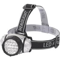 Kantelbare LED Hoofdlamp Zilver - Waterdicht 40m Bereik - 19 LED's - 1.1W - thumbnail