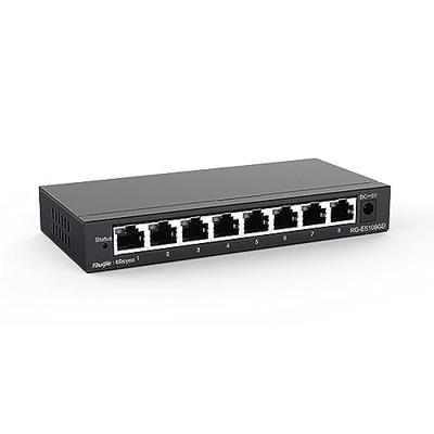 Rouijie Networks RG-ES108GD 8-poorts 10/100/1000Mbps stalen behuizing onbeheerde desktopschakelaar