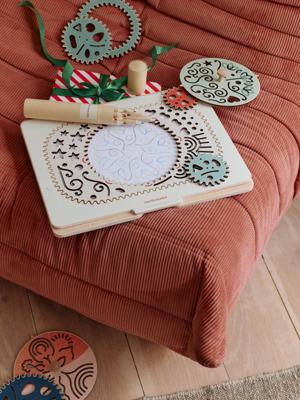 Creatieve koffer met spiralen en mandala's in FSC®-hout hout