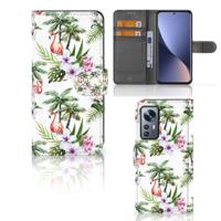Xiaomi 12 | 12X | Telefoonhoesje | Met pasjeshouder | Flamingo Palms - thumbnail