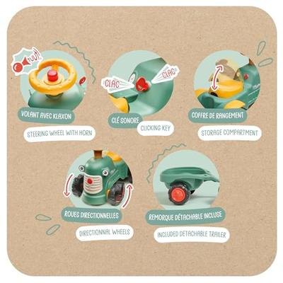 Falk maurice looptractor set groen/geel - thumbnail