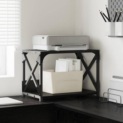 VidaXL Printerstand zwart eiken 44 x 26 x 31,5 cm bewerkt hout