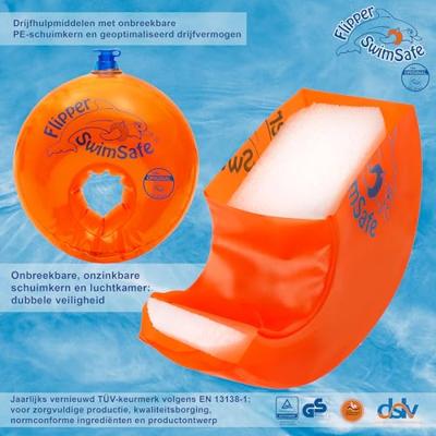 Swimsafe zwemmouwtjes flipper oranje 2 stuks - thumbnail