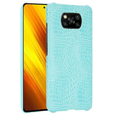 Voor Xiaomi Poco X3 NFC Shockproof Crocodile Texture PC + PU Case (Lichtgroen)